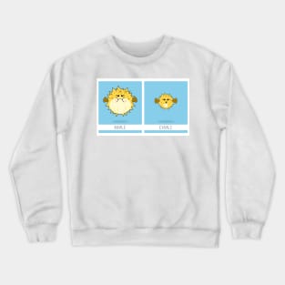 Funny puffer fish breath in, breath out Crewneck Sweatshirt